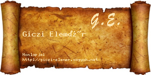 Giczi Elemér névjegykártya