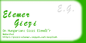 elemer giczi business card